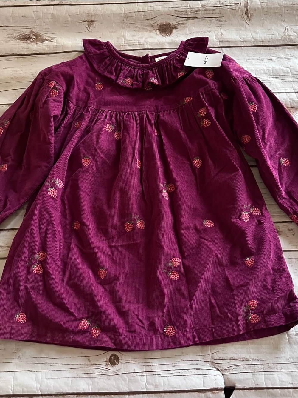 Next raspberry corduroy dress